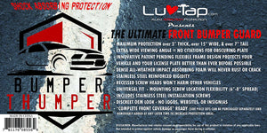 Bumper Thumper Ultimate Front Bumper Guard Shock Absorbing Flexible (License Plate Frame ONLY), License Plate Frame, Luv-Tap, Luv-Tap 